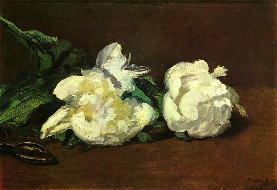 Valkoisten pionien oksa ja oksasakset - Édouard Manet
