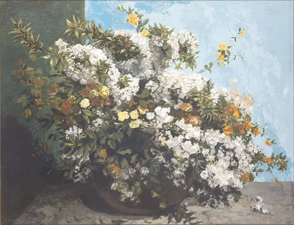 Kukkaistutukset ja Kukat - Gustave Courbet