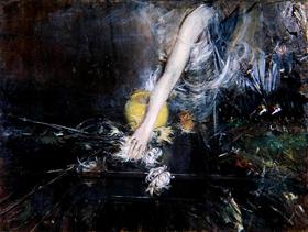 Pystysuora kuva kukkavaseineen - Giovanni Boldini
