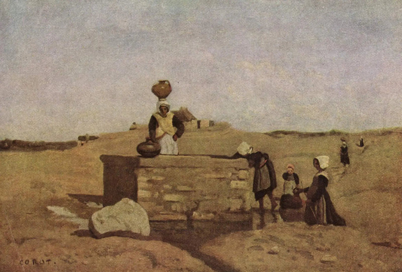 Bretonneja lähteellä - Jean-Baptiste Camille Corot