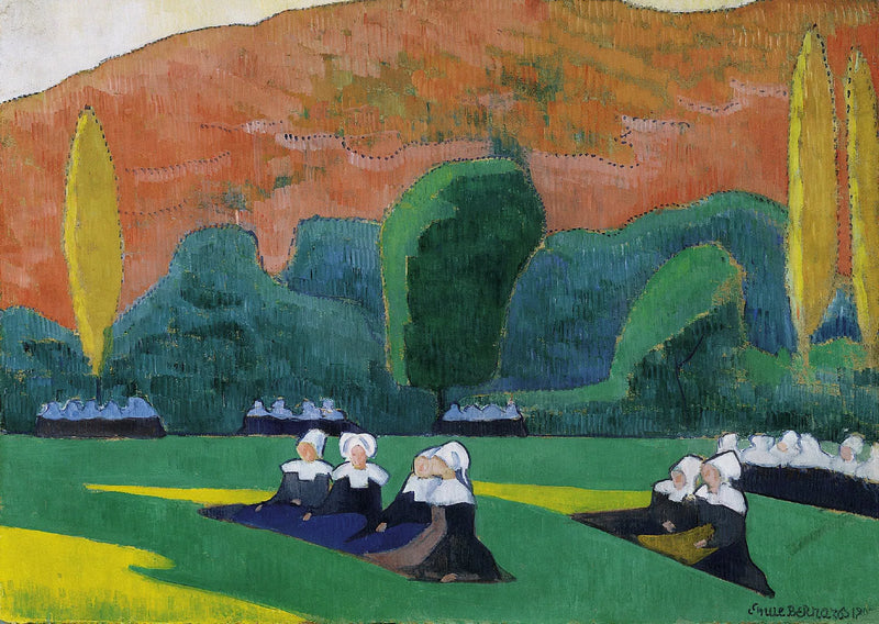 Brettonaiset Pardon-tilaisuudessa - Émile Bernard