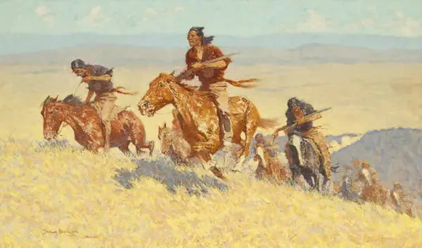 Buffalon juoksijat - Big Hornin allas - Frederic Remington