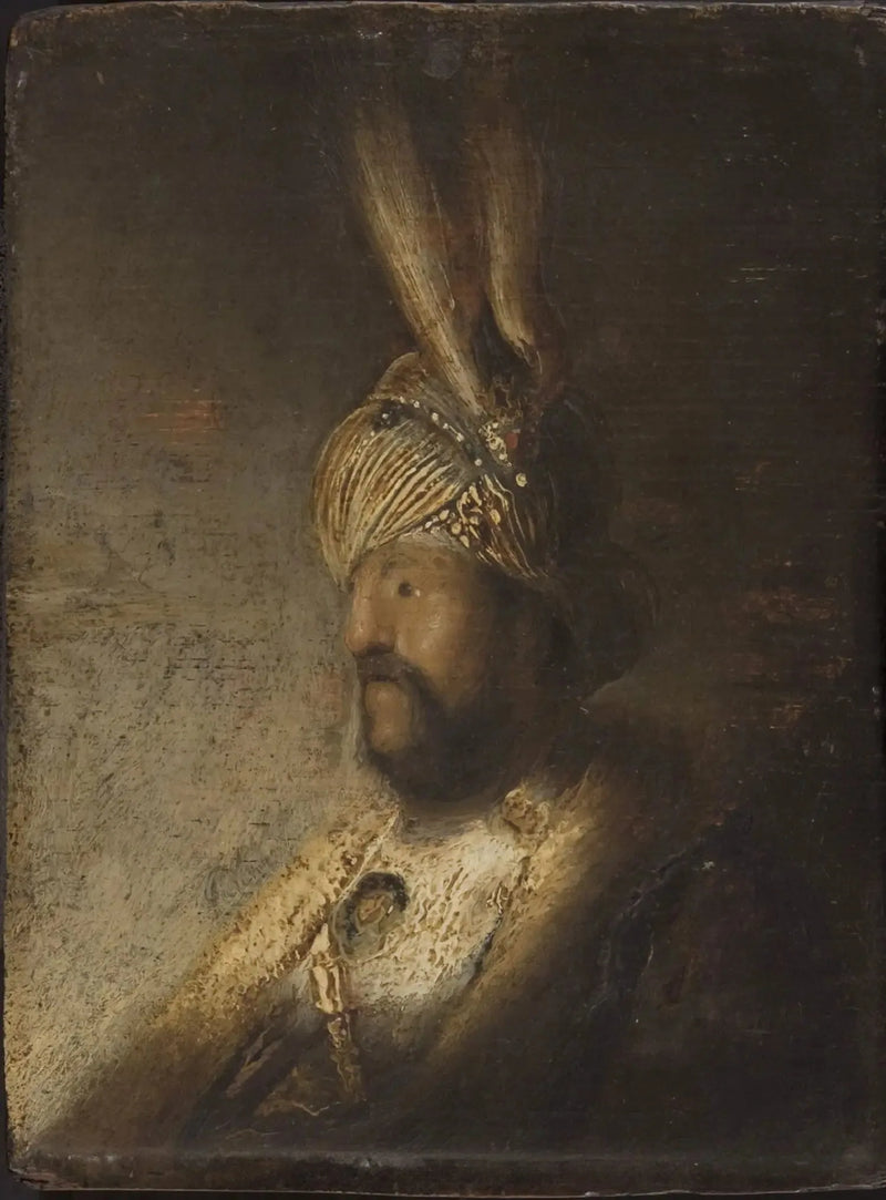 Miehen rintakuva turbaanissa - Rembrandt