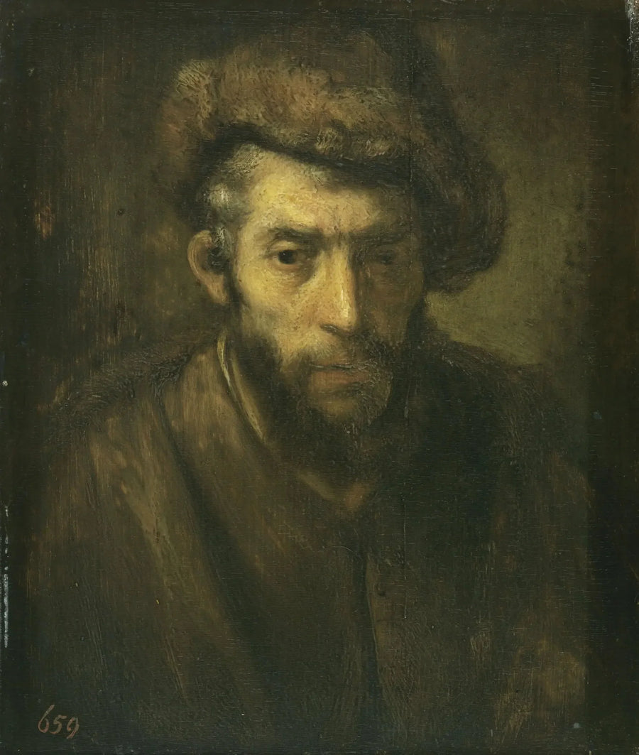 Miehen rintakuva turkislakki päässä - Rembrandt