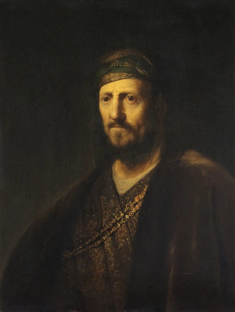 Itämaiseen pukuun pukeutuneen miehen rintakuva - Rembrandt
