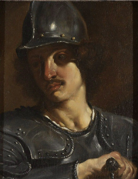 Rintakuva panssarivarustuksessa olevasta sotilaasta - Guercino