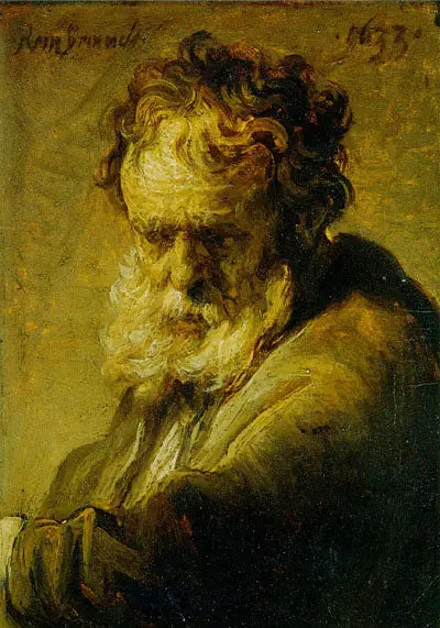 Vanhan partaisen miehen rintakuva - Rembrandt