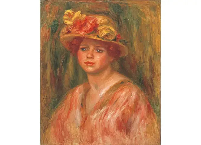 Naisen rintapatsas punaisessa korsettissa - Pierre-Auguste Renoir