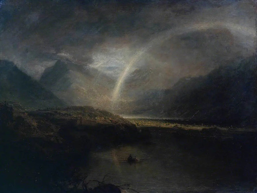 Buttermere-järvi, osittain Cromackwater, Cumberland, sadekuuro - J. M. W. Turner