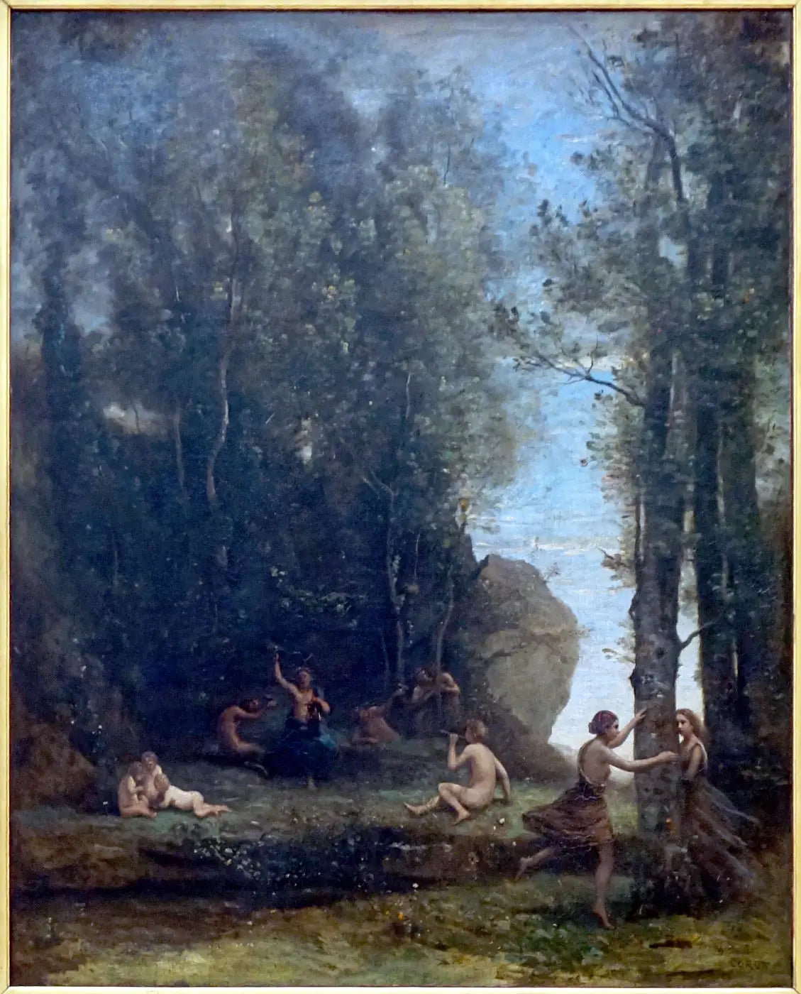 Cache-Cache - Jean-Baptiste Camille Corot image 1 reproduction de peinture à l’huile