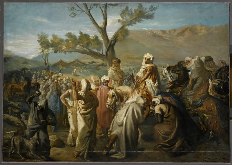 Caïd vierailemassa kylässä - Théodore Chassériau