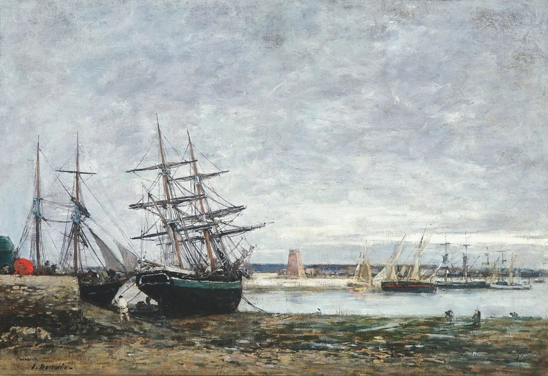 Camaret, matala vesi lahdella - Eugène Boudin