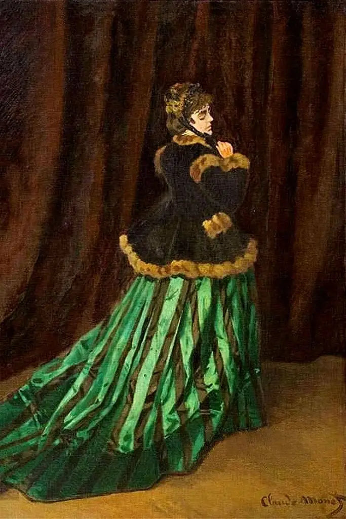 Camille vihreässä mekossa - Claude Monet