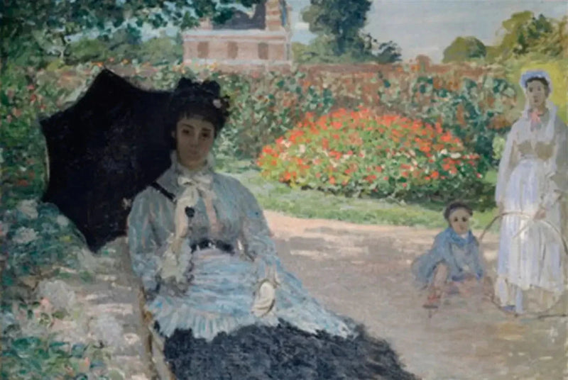 Camille puutarhassa Jeanin ja hänen hyvän W280: n kanssa - Claude Monet