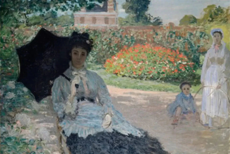 Camille puutarhassa Jeanin ja hänen hyvän W280: n kanssa - Claude Monet