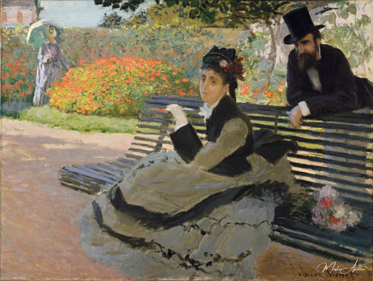 Camille sur un banc - Claude Monet - Reproductions de tableaux et peintures haut de gamme