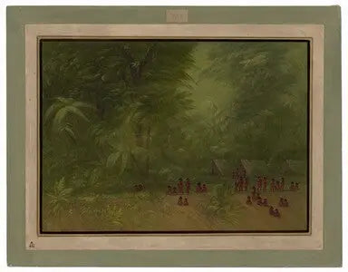 Intiaanikylä metsässä - George Catlin