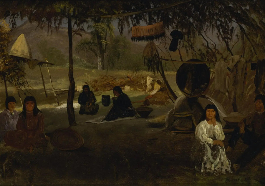 Kalifornian intiaanikylä - Albert Bierstadt