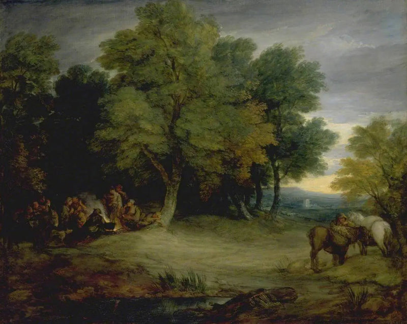 Romani leirintäalue, auringonlasku - Thomas Gainsborough