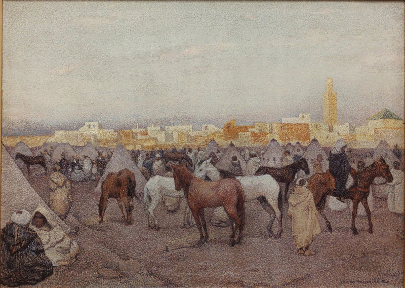 Telttaleiri tai hevostori lähellä Marrakechia - Thé van Rysselberghe