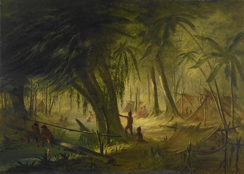 Intiaanikylä - George Catlin