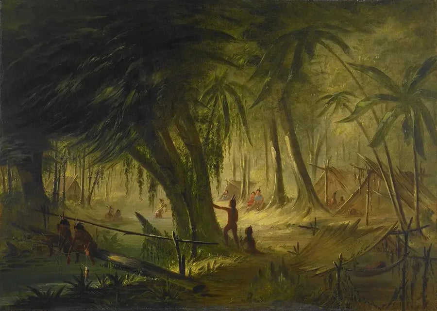 Intiaanikylä - George Catlin
