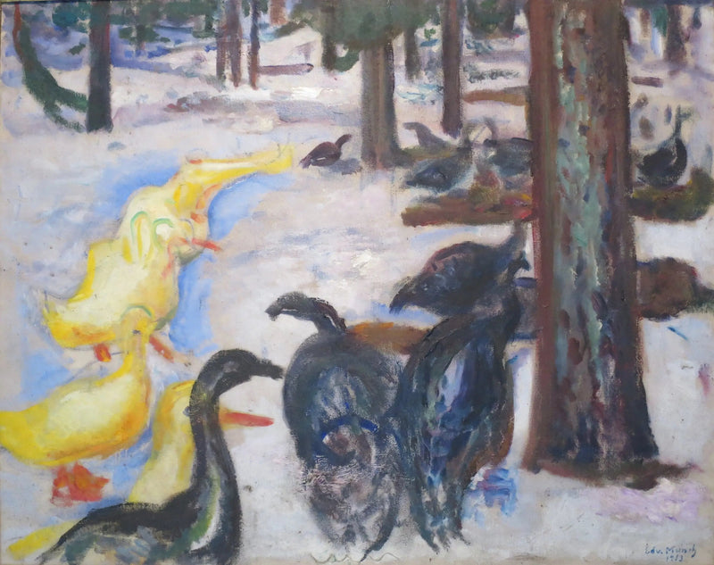 Ankat ja kalkkunat lumessa - Edvard Munch