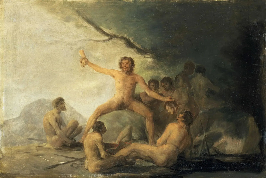 Kannibaalit, jotka tarkkailevat ihmisten jäänteitä - Francisco de Goya