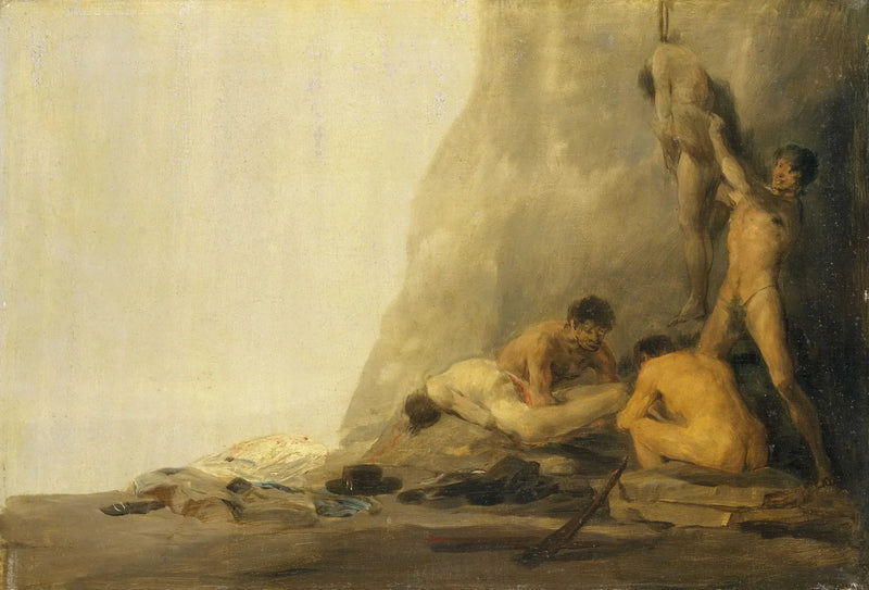 Kannibaalit valmistautuvat uhriensa teurastamiseen - Francisco de Goya