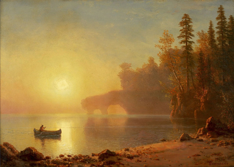 Intiaani kanootti - Albert Bierstadt