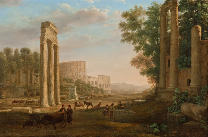 Capriccio Rooman foorumin raunioista - Claude Lorrain