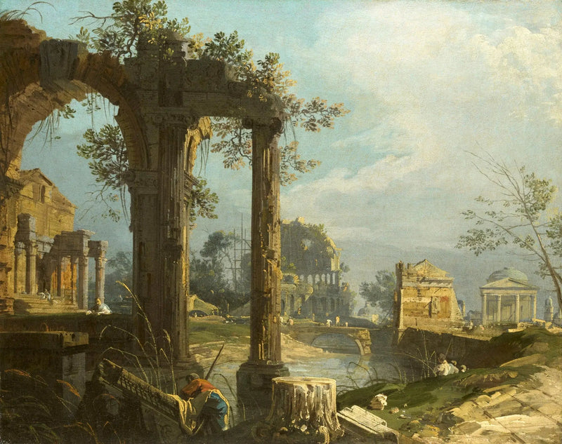 Capriccio with ruins - Canaletto