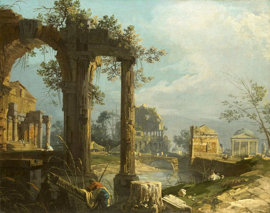 Capriccio with ruins - Canaletto