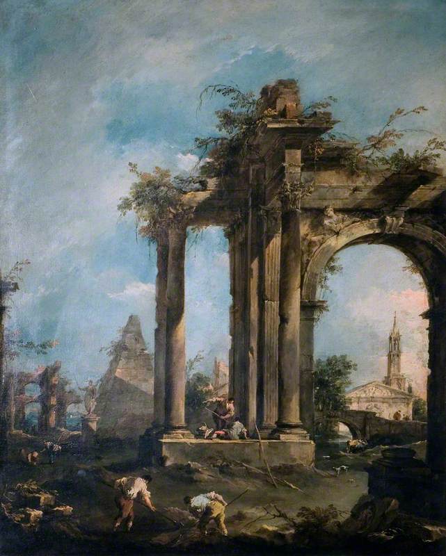 Capriccio with ruins and figures - Francesco Guardi