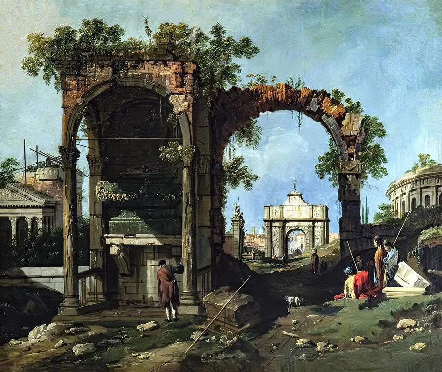 Caprice klassisista raunioista ja rakennuksista - Canaletto