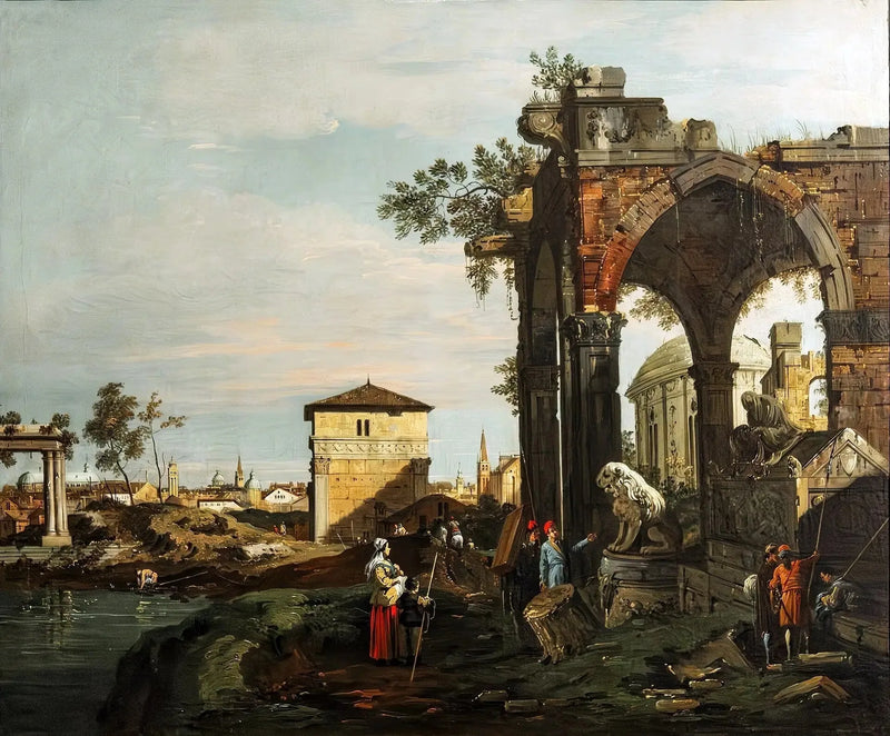 Caprice raunioilla ja Portello-portti, Padovassa - Canaletto