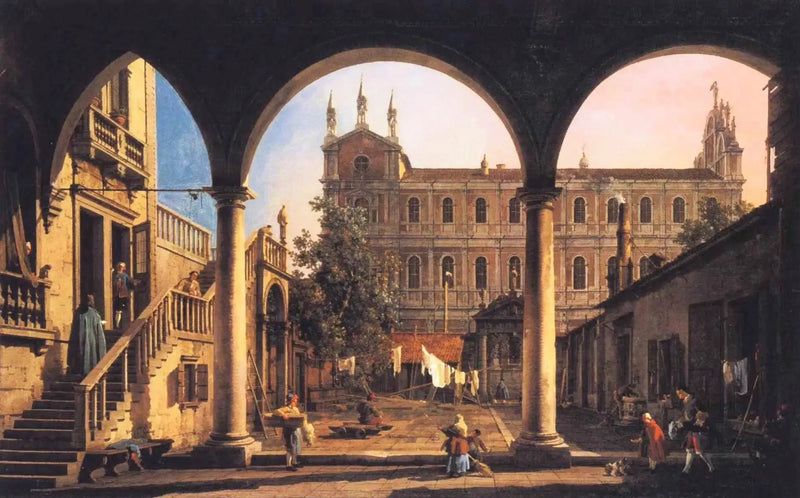 Caprice della Scuola di San Marco dalla loggia del palazzo Grifalconi-Loredan - Canaletto