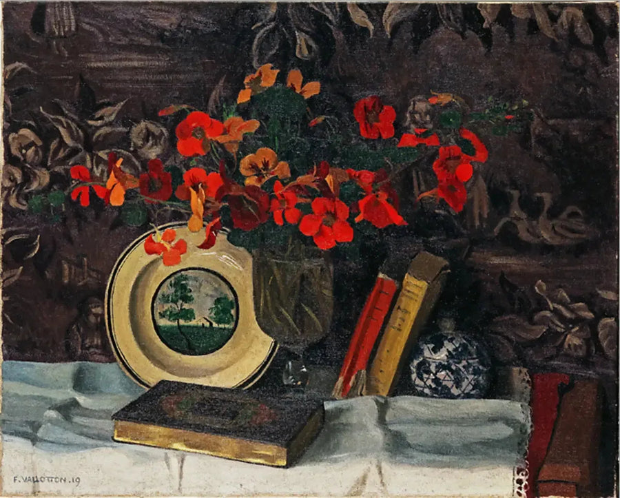 Capucines, violettipohjainen - Félix Vallotton