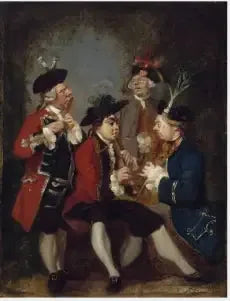 Sir Thomas Kennedy'n karikatyyri, James Caulfield, Charlemontin viscount, kunnioitettava John Ward ja Richard Phelps - Joshua Reynolds