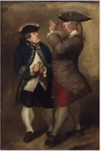 Karikatyyri Sir William Lowtherista ja Joseph Leesonista, tulevasta ensimmäisestä Milltownin kreivistä - Joshua Reynolds