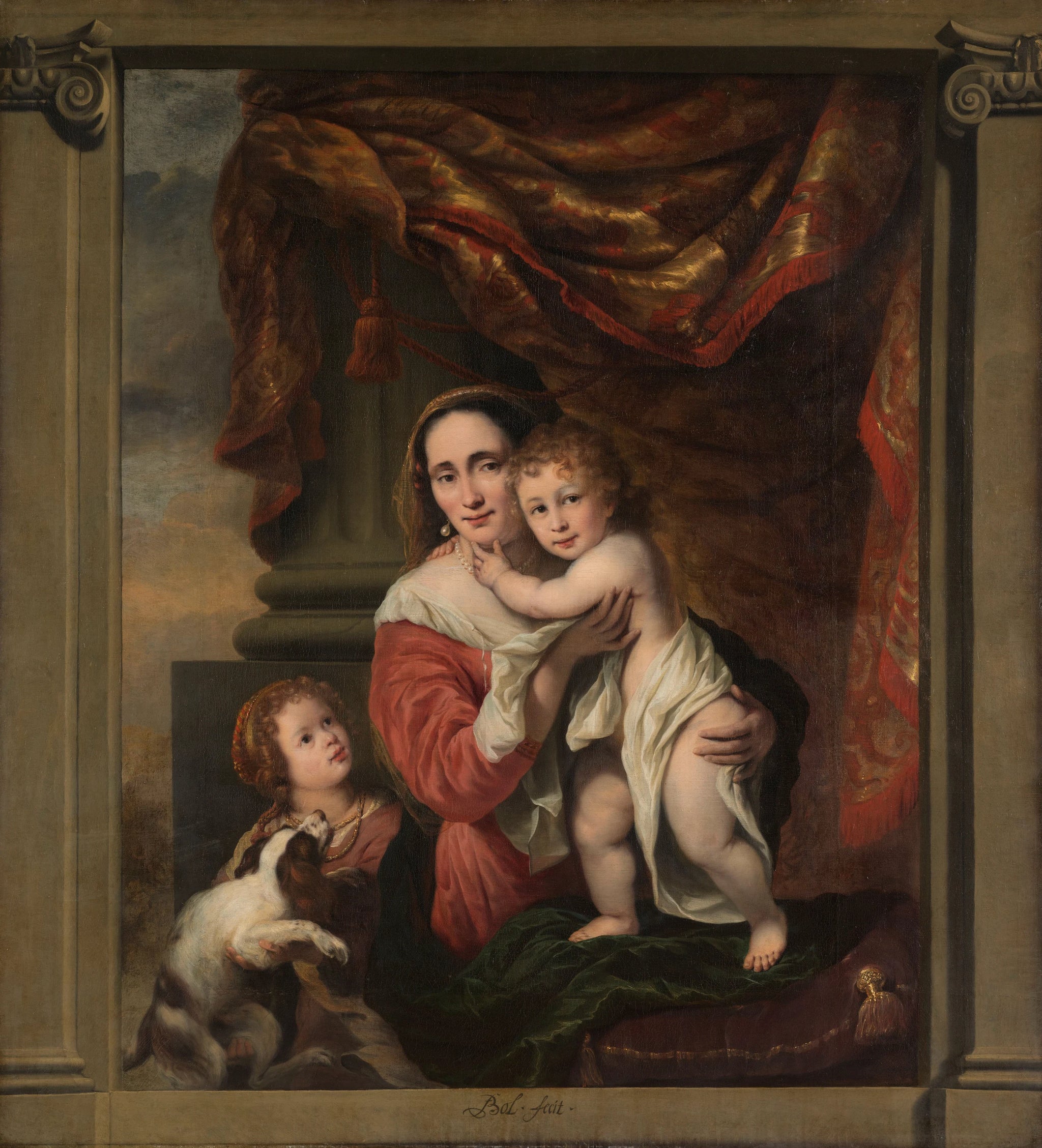 Caritas : Joanna de Geer (1629-91) avec ses enfants Cecilia Trip (1660-1728) et Laurens Trip (née en 1662). - Ferdinand Bol