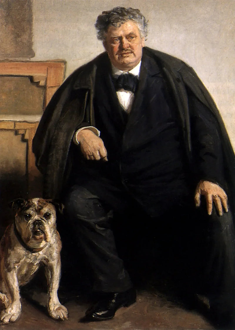 Carl Locher koiransa Tiger kanssa - Michael Peter Ancher
