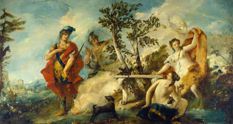 Carlo ja Ubaldo vastustuskykyisiä Armiden nymfien lumouksille - Francesco Guardi