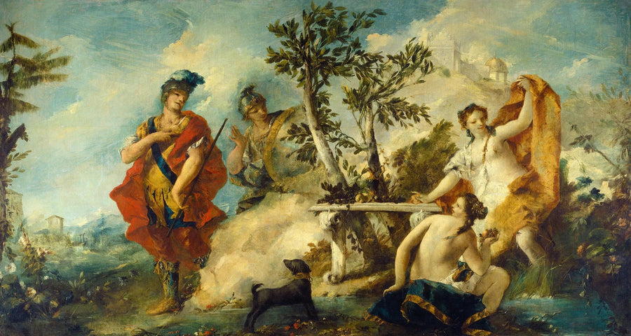 Carlo ja Ubaldo vastustuskykyisiä Armiden nymfien lumouksille - Francesco Guardi