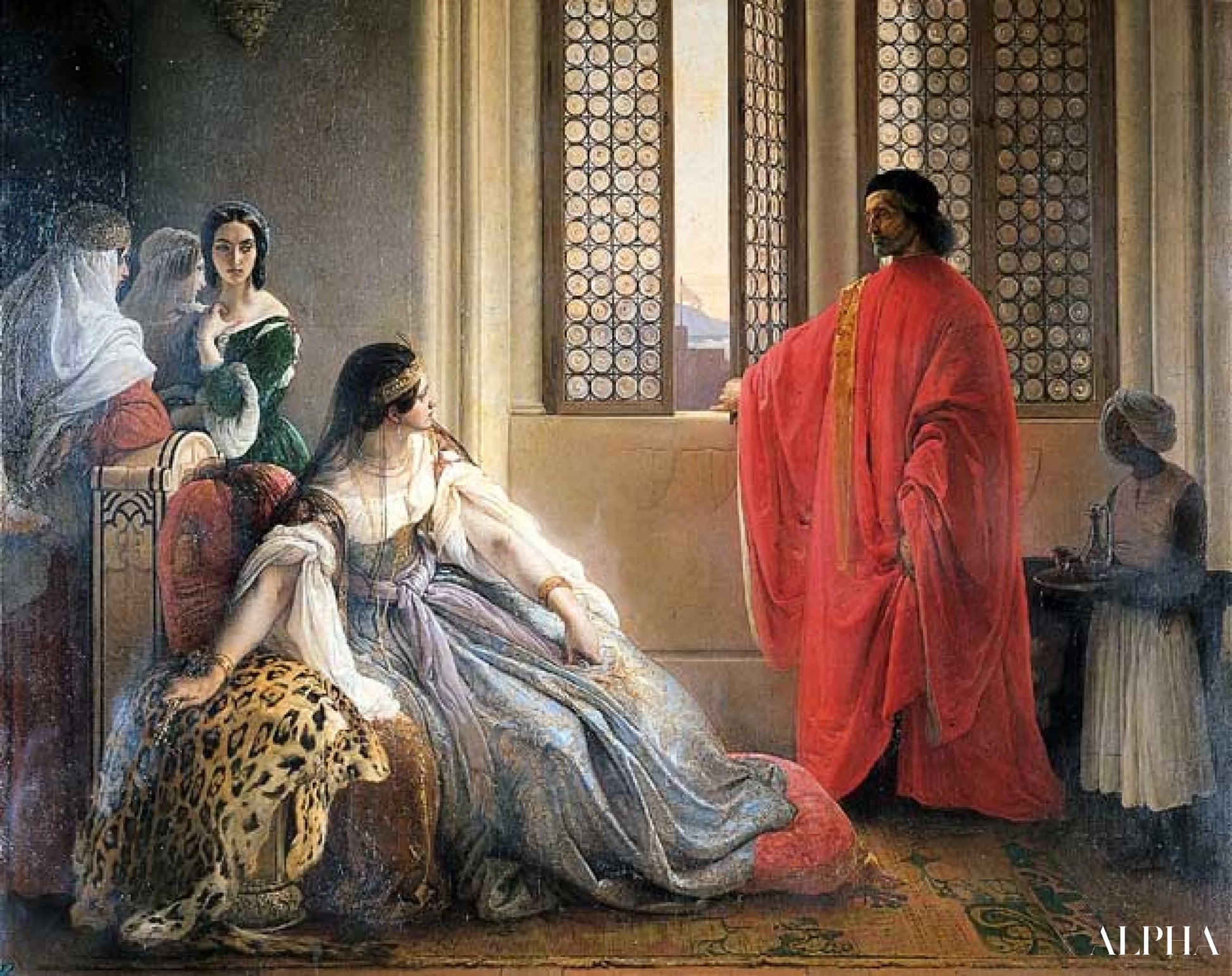 Caterina Cornaro syrjäytetty Kyproksen valtaistuimelta - Francesco Hayez - Korkealaatuiset taulujen ja maalauksien reproduktiot