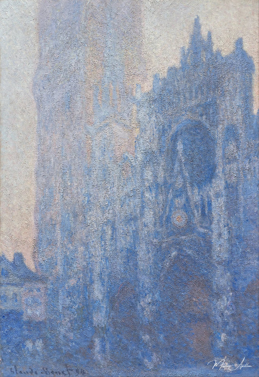 Cathédrale de Rouen, façade et tour d'Albane, effet de matin (W1348) - Claude Monet - Reproductions de tableaux et peintures haut de gamme