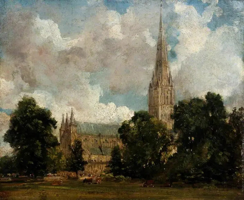 Salisbury-katedraali etelän-lounasnäkymästä - John Constable