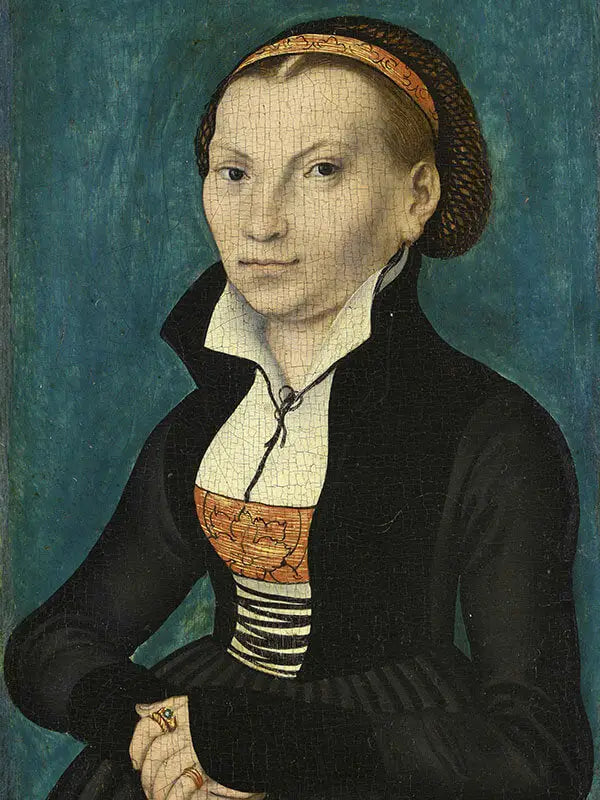 Catherine de Bora, puolivartalossa, kääntynyt oikealle - Lucas Cranach vanhempi