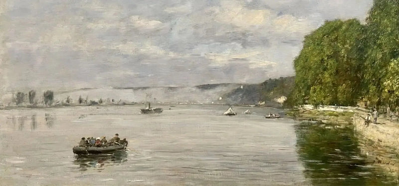 Caudebec-en-Caux, veneet Seine-joella - Eugène Boudin