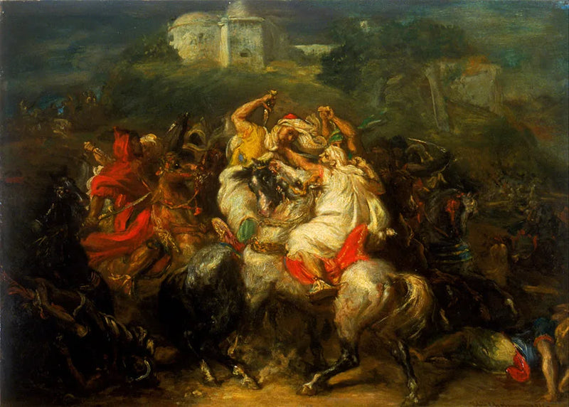Arabialaiset ratsastajat taistelussa - Théodore Chassériau